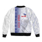 Custom Afro-Haiti Football Sleeve Zip Bomber Jacket 2026 Grenadye Alaso White Version - African Pride