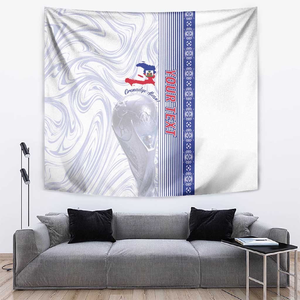 Custom Afro-Haiti Football Tapestry 2026 Grenadye Alaso White Version - African Pride