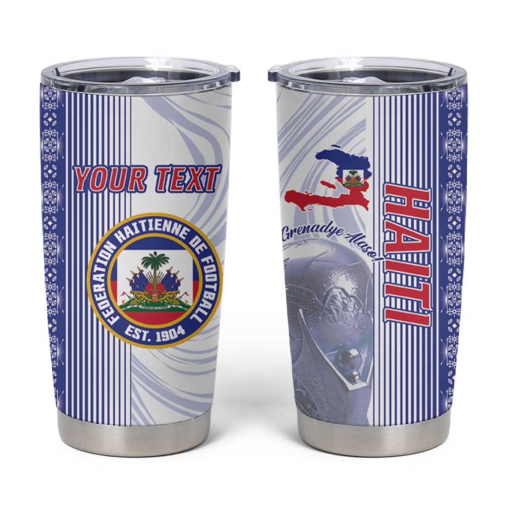 Custom Afro-Haiti Football Tumbler Cup 2026 Grenadye Alaso White Version - African Pride