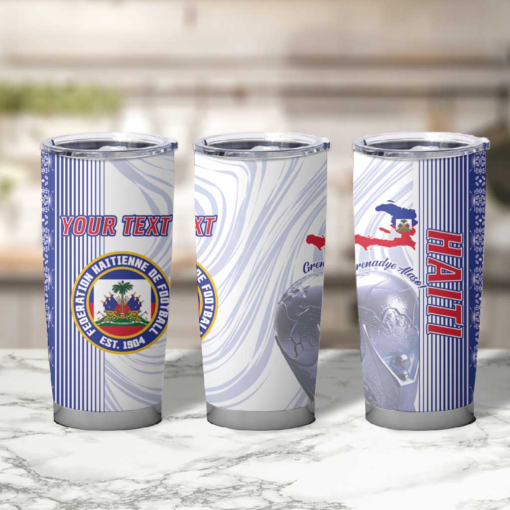 Custom Afro-Haiti Football Tumbler Cup 2026 Grenadye Alaso White Version - African Pride