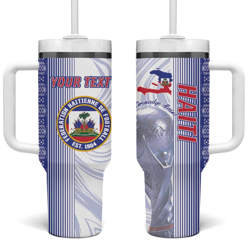 Custom Afro-Haiti Football Tumbler With Handle 2026 Grenadye Alaso White Version - African Pride