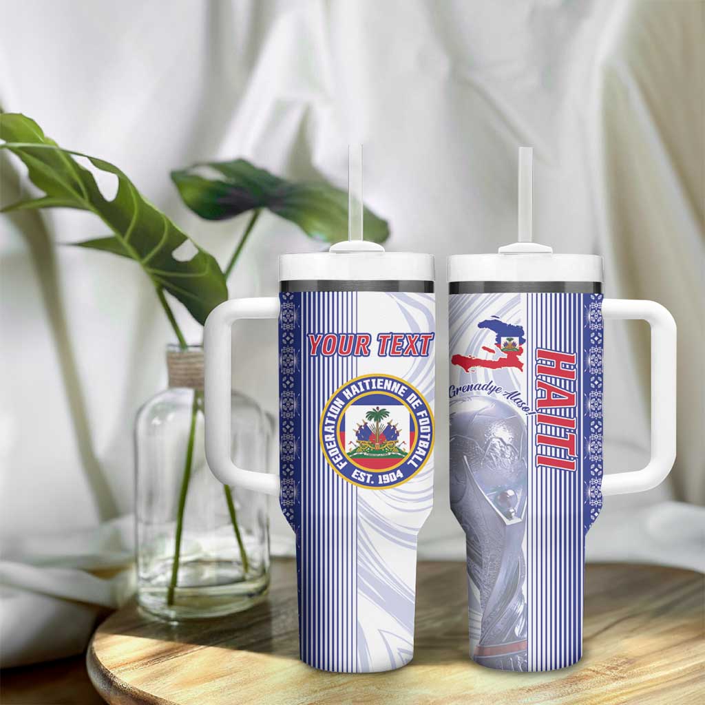 Custom Afro-Haiti Football Tumbler With Handle 2026 Grenadye Alaso White Version - African Pride