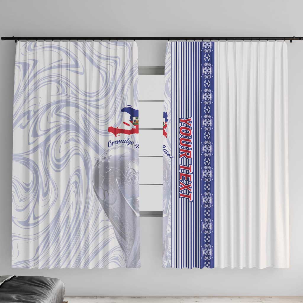 Custom Afro-Haiti Football Window Curtain 2026 Grenadye Alaso White Version - African Pride
