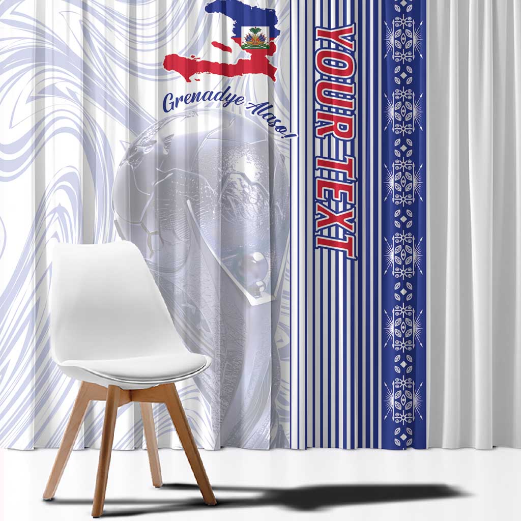 Custom Afro-Haiti Football Window Curtain 2026 Grenadye Alaso White Version - African Pride