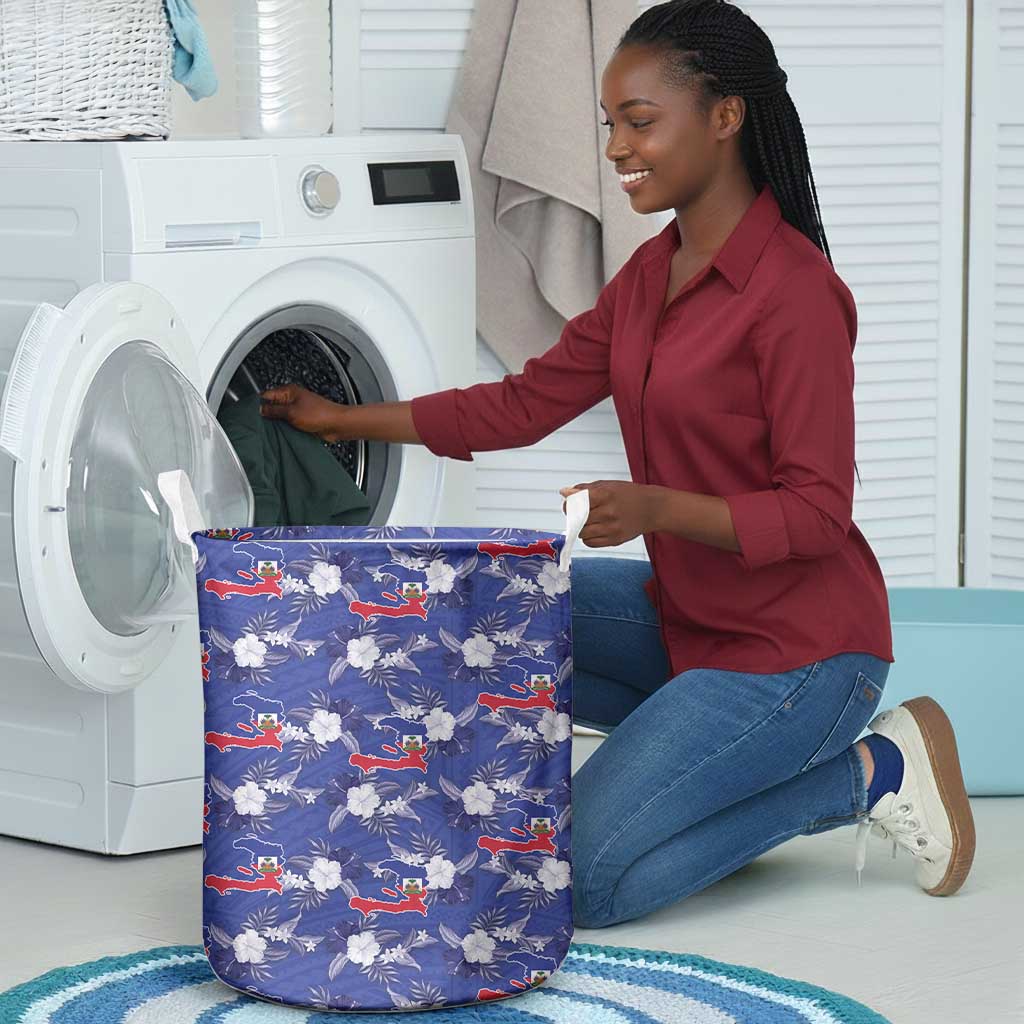 Afro-Haitians Laundry Basket Ayiti Map and Rose Kayenn Tropical Style - African Pride