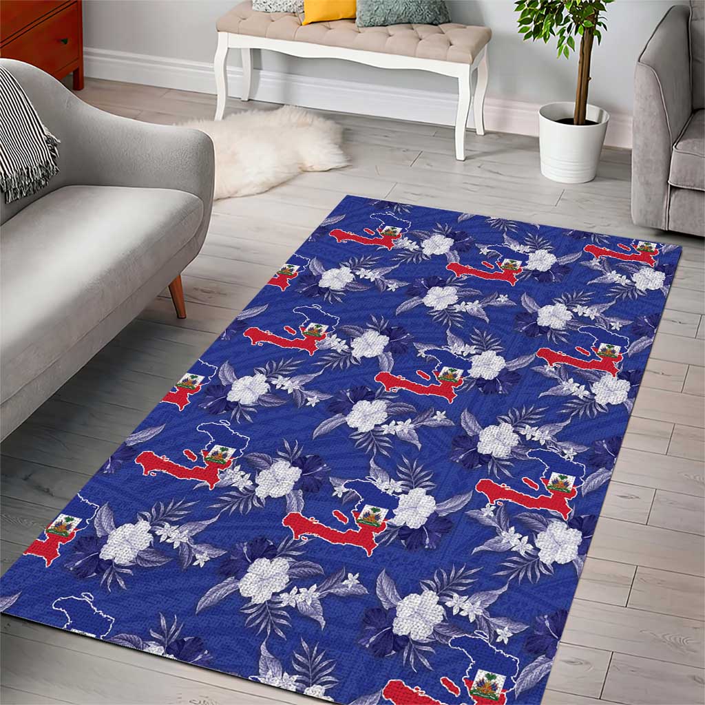 Afro-Haitians Area Rug Ayiti Map and Rose Kayenn Tropical Style - African Pride