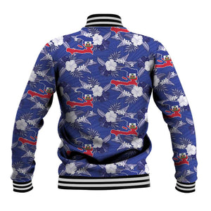 Afro-Haitians Baseball Jacket Ayiti Map and Rose Kayenn Tropical Style - African Pride