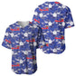 Afro-Haitians Baseball Jersey Ayiti Map and Rose Kayenn Tropical Style LT14