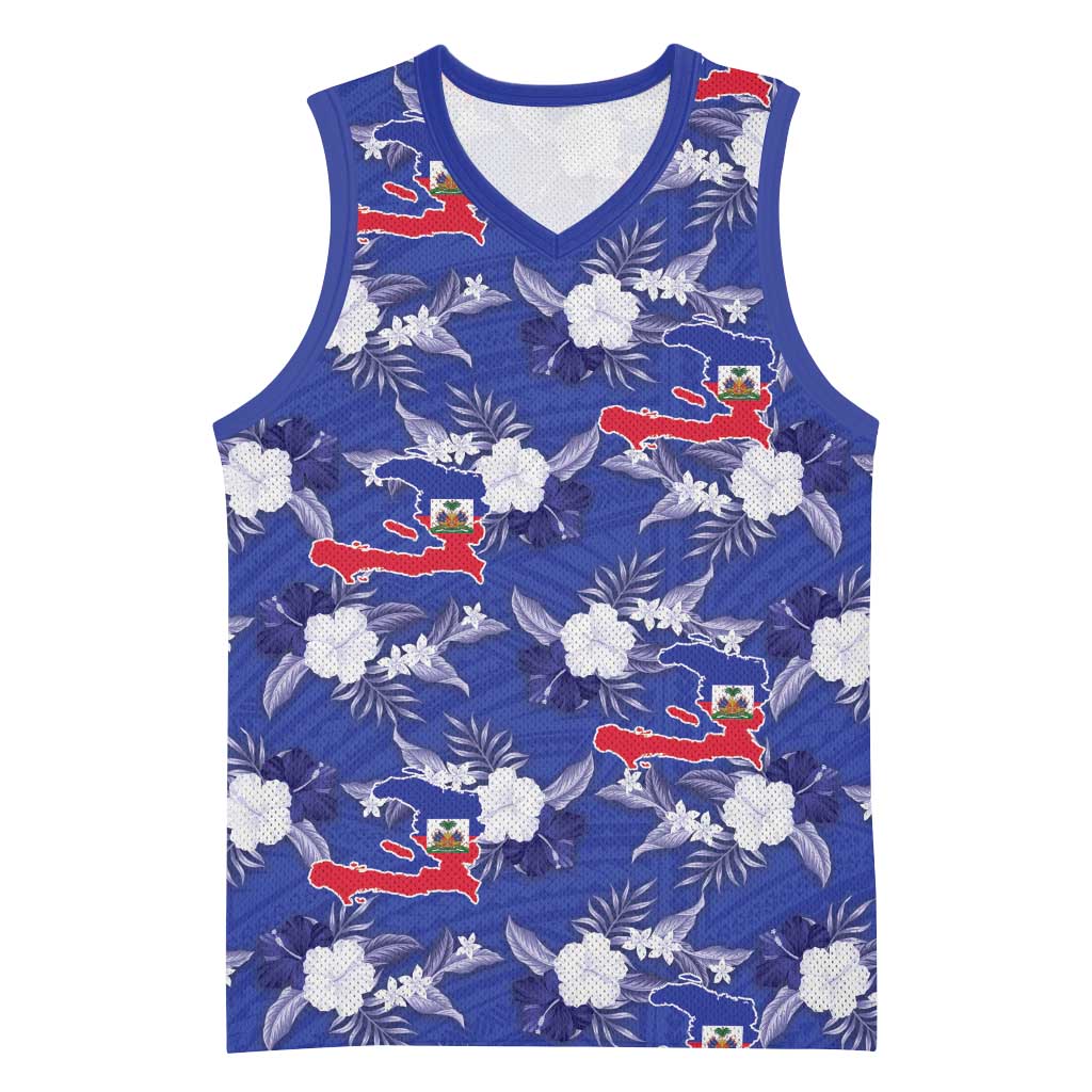 Afro-Haitians Basketball Jersey Ayiti Map and Rose Kayenn Tropical Style - African Pride