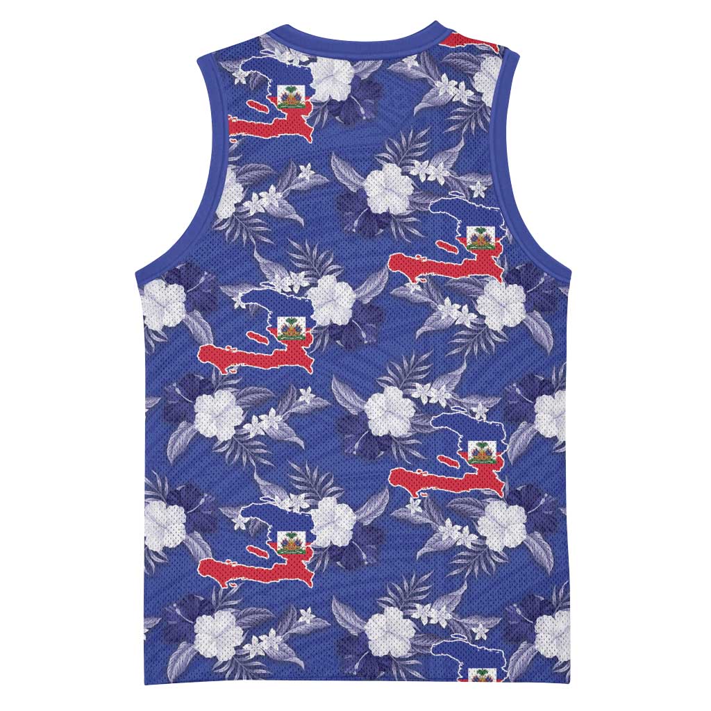 Afro-Haitians Basketball Jersey Ayiti Map and Rose Kayenn Tropical Style - African Pride