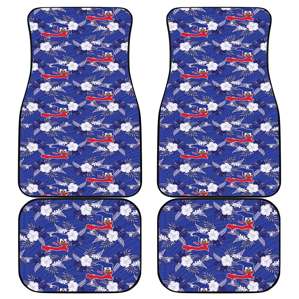 Afro-Haitians Car Mats Ayiti Map and Rose Kayenn Tropical Style - African Pride