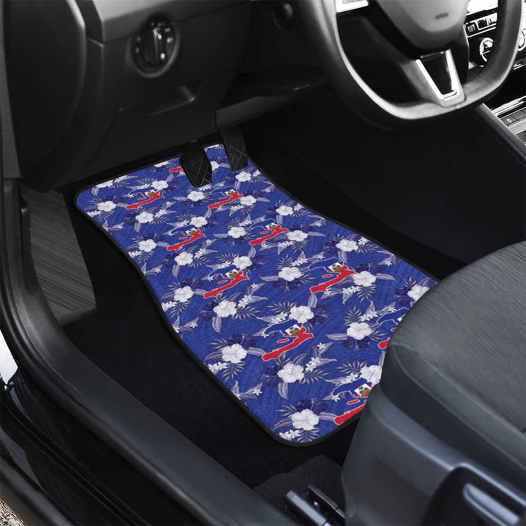 Afro-Haitians Car Mats Ayiti Map and Rose Kayenn Tropical Style - African Pride