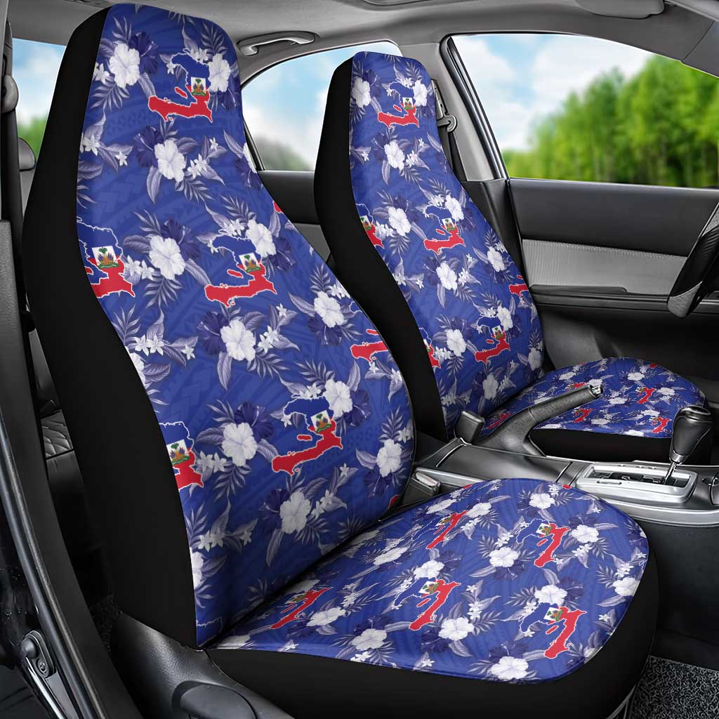 Afro-Haitians Car Seat Cover Ayiti Map and Rose Kayenn Tropical Style - African Pride