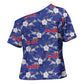 Afro-Haitians Cross Shoulder Shirt Ayiti Map and Rose Kayenn Tropical Style - African Pride
