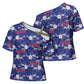 Afro-Haitians Cross Shoulder Shirt Ayiti Map and Rose Kayenn Tropical Style - African Pride