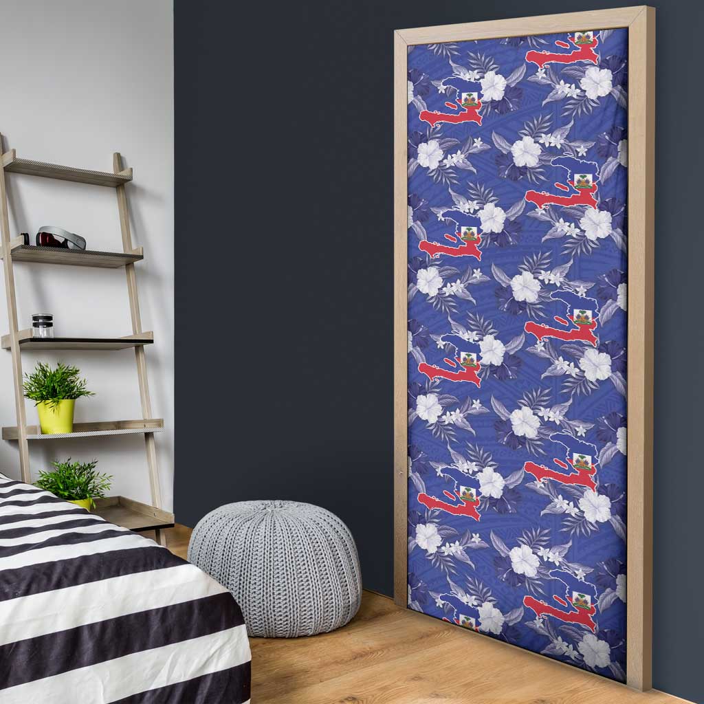 Afro-Haitians Door Cover Ayiti Map and Rose Kayenn Tropical Style - African Pride