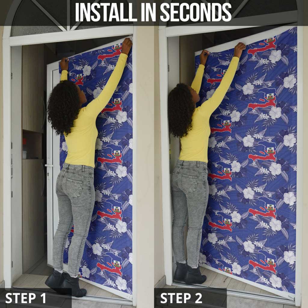 Afro-Haitians Door Cover Ayiti Map and Rose Kayenn Tropical Style - African Pride