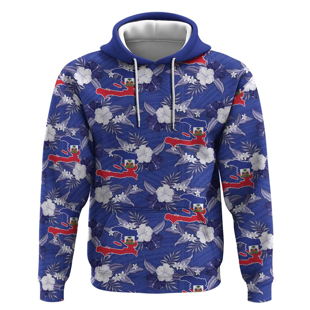 Afro-Haitians Hoodie Ayiti Map and Rose Kayenn Tropical Style - African Pride