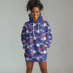 Afro-Haitians Hoodie Dress Ayiti Map and Rose Kayenn Tropical Style - undefined