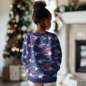 Afro-Haitians Kid Ugly Christmas Sweater Ayiti Map and Rose Kayenn Tropical Style - African Pride