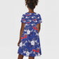 Afro-Haitians Kid Short Sleeve Dress Ayiti Map and Rose Kayenn Tropical Style LT14