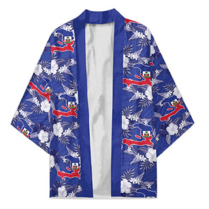 Afro-Haitians Kimono Ayiti Map and Rose Kayenn Tropical Style - African Pride