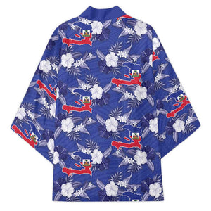 Afro-Haitians Kimono Ayiti Map and Rose Kayenn Tropical Style - African Pride