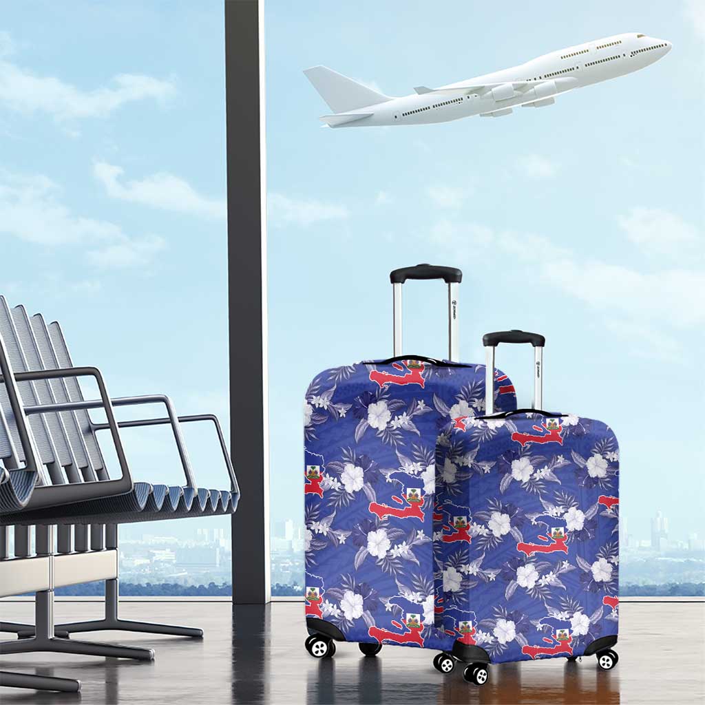 Afro-Haitians Luggage Cover Ayiti Map and Rose Kayenn Tropical Style - African Pride