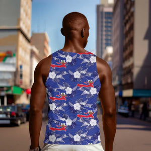 Afro-Haitians Men Tank Top Ayiti Map and Rose Kayenn Tropical Style - African Pride