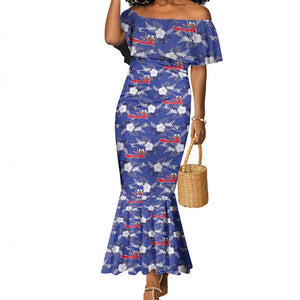 Afro-Haitians Mermaid Dress Ayiti Map and Rose Kayenn Tropical Style - African Pride