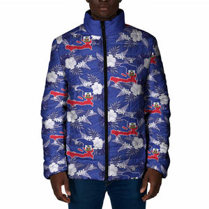 Afro-Haitians Padded Jacket Ayiti Map and Rose Kayenn Tropical Style - African Pride