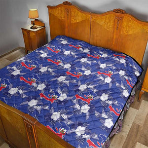 Afro-Haitians Quilt Ayiti Map and Rose Kayenn Tropical Style - African Pride