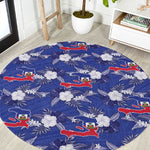 Afro-Haitians Round Carpet Ayiti Map and Rose Kayenn Tropical Style - African Pride