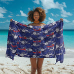 Afro-Haitians Sarong Ayiti Map and Rose Kayenn Tropical Style - African Pride