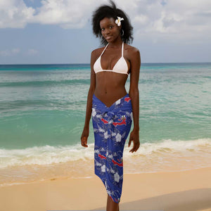 Afro-Haitians Sarong Ayiti Map and Rose Kayenn Tropical Style - African Pride