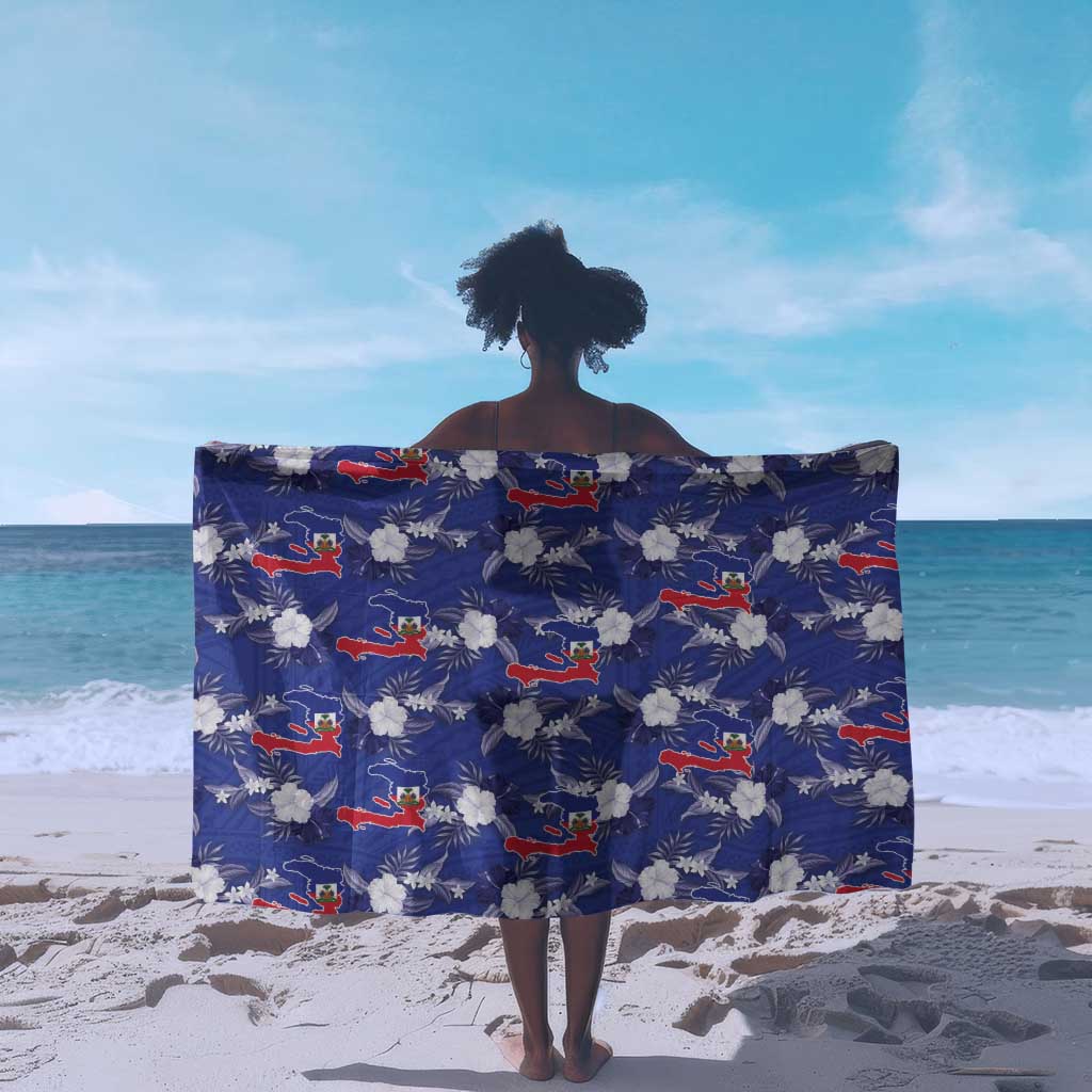 Afro-Haitians Sarong Ayiti Map and Rose Kayenn Tropical Style - African Pride