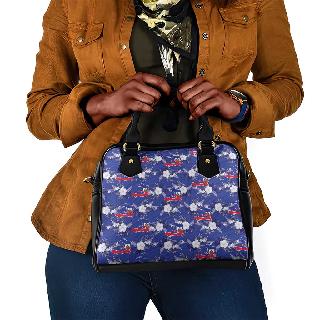 Afro-Haitians Shoulder Handbag Ayiti Map and Rose Kayenn Tropical Style - African Pride