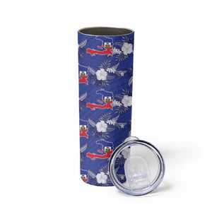 Afro-Haitians Skinny Tumbler Ayiti Map and Rose Kayenn Tropical Style - African Pride