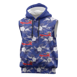 Afro-Haitians Sleeveless Hoodie Ayiti Map and Rose Kayenn Tropical Style - African Pride