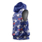Afro-Haitians Sleeveless Hoodie Ayiti Map and Rose Kayenn Tropical Style - African Pride