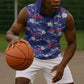 Afro-Haitians Sleeveless Hoodie Ayiti Map and Rose Kayenn Tropical Style - African Pride