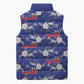 Afro-Haitians Sleeveless Puffer Jacket Ayiti Map and Rose Kayenn Tropical Style - African Pride