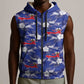 Afro-Haitians Sleeveless Zip Hoodie Ayiti Map and Rose Kayenn Tropical Style - African Pride