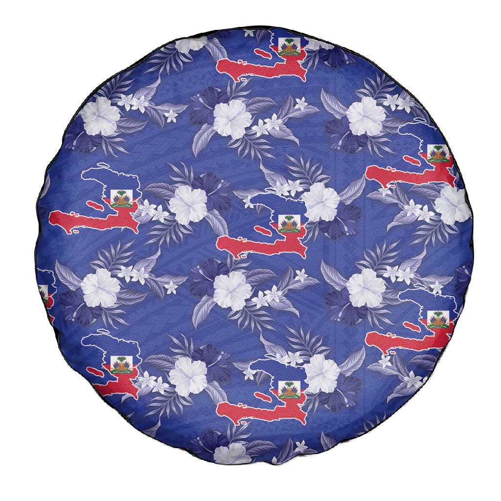 Afro-Haitians Spare Tire Cover Ayiti Map and Rose Kayenn Tropical Style - African Pride