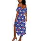 Afro-Haitians Summer Maxi Dress Ayiti Map and Rose Kayenn Tropical Style LT14
