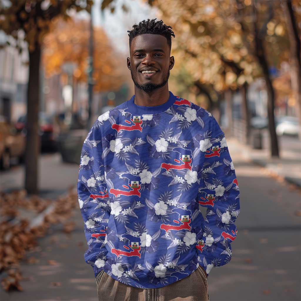 Afro-Haitians Sweatshirt Ayiti Map and Rose Kayenn Tropical Style - African Pride