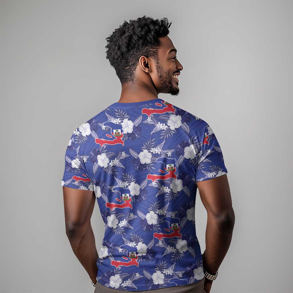Afro-Haitians T shirt Ayiti Map and Rose Kayenn Tropical Style - African Pride