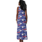 Afro-Haitians Tank Maxi Dress Ayiti Map and Rose Kayenn Tropical Style - African Pride
