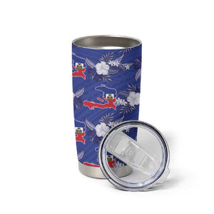 Afro-Haitians Tumbler Cup Ayiti Map and Rose Kayenn Tropical Style - African Pride