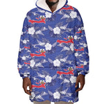 Afro-Haitians Wearable Blanket Hoodie Ayiti Map and Rose Kayenn Tropical Style - African Pride